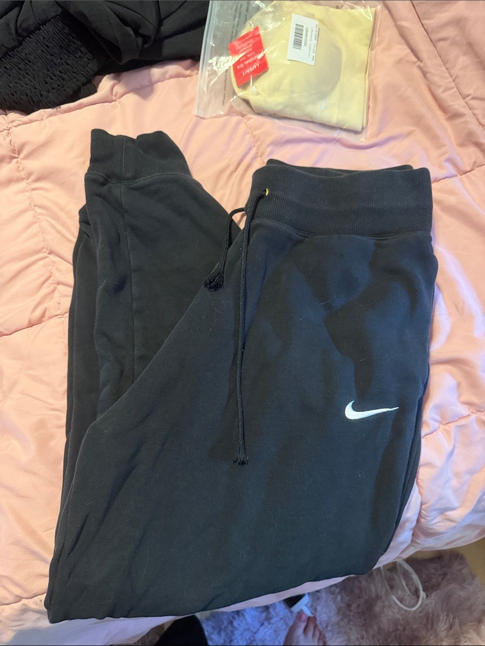 Nike Black Sweatpants with White Swoosh